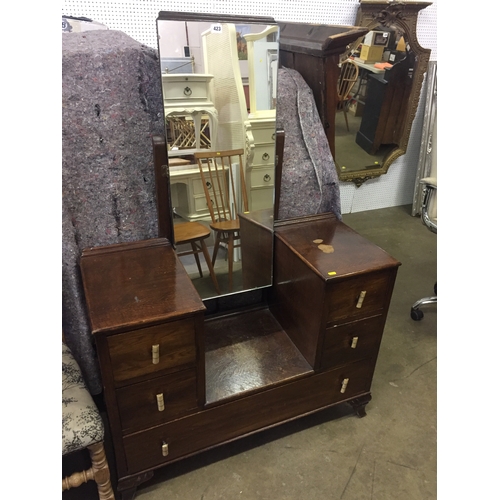 423 - ART DECO OAK DRESSING TABLE