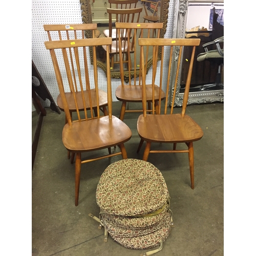 427 - SET OF 4 ERCOL SPINDLE BACK DINING CHAIRS