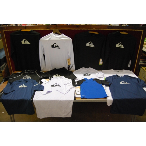 180 - 12 QUIKSILVER RASH VESTS (VARIOUS SIZES)