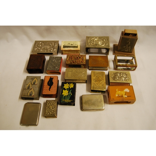 187 - COLLECTION OF 16 VARIOUS VINTAGE MATCH BOX HOLDERS