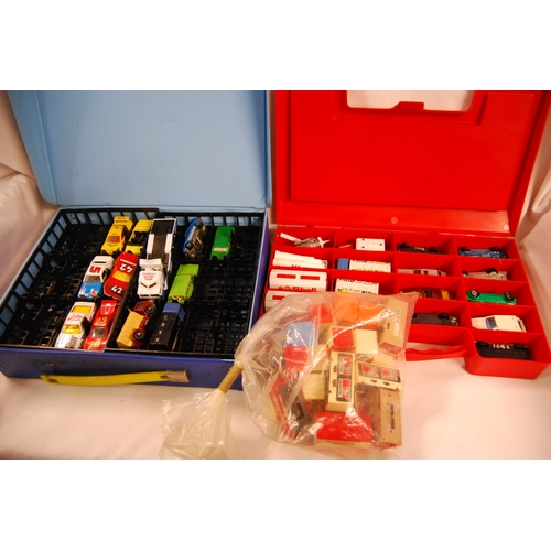 196 - MATCHBOX CARRY CASE CONTAINING 12 VEHICLES, ETC AND 3 X MATCHBOX CARRY CASE CONTAINING 12 VEHICLES A... 