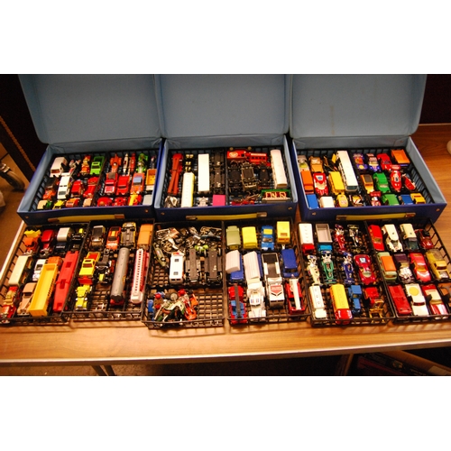 202 - 3 CARRY CASES OF MATCHBOX VEHICLES