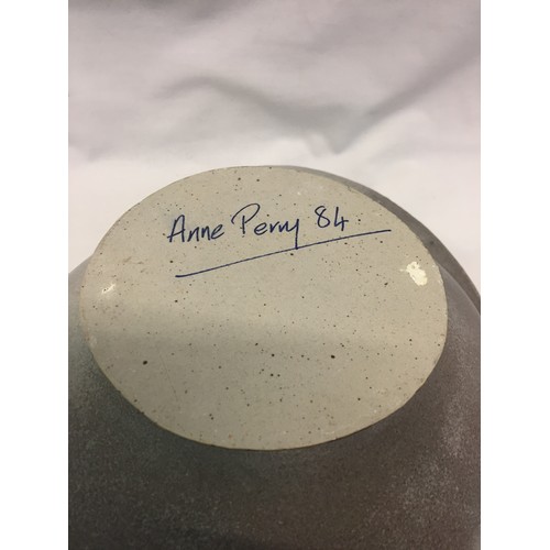 16 - STUDIO STONEWARE BOWL BY ANNE PERRY 1984