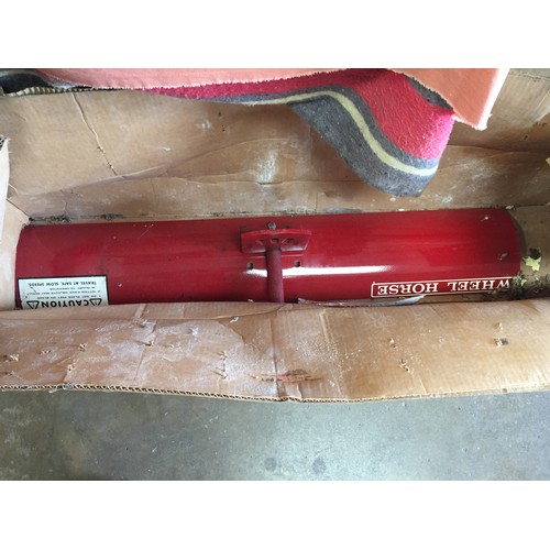 549 - WHEEL HORSE C-145 EIGHT SPEED GARDEN TRACTOR WITH GRADER BLADE, SNOW/DOZER BLADE, MOLDBOARD PLOUGH &... 