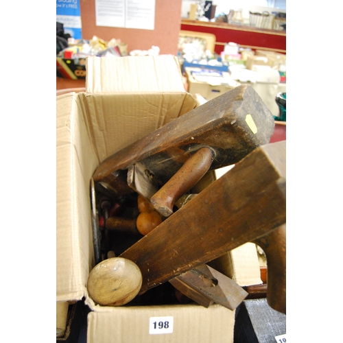 198 - 2 CARPENTRY JACK PLANES, HAND TOOLS, ETC