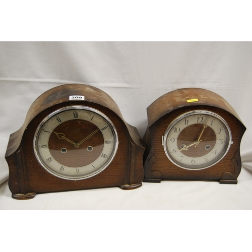 209 - TWO VINTAGE MANTLE CLOCKS