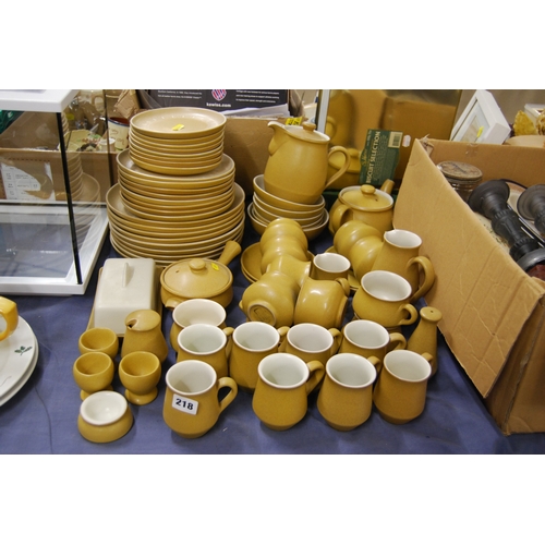 218 - DENBY STONEWARE BREAKFAST, DINNER & TEA SERVICE (70 PIECES)