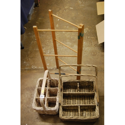 221 - 2 CANE BOTTLE BASKETS