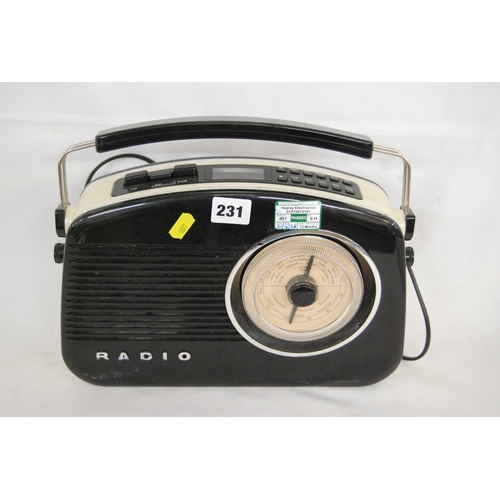 231 - PORTABLE RE-CHARGEABLE RADIO