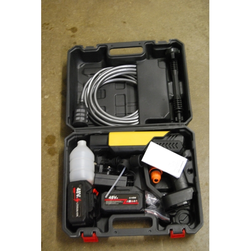 431 - CORDLESS PRESSURE WASHER WITH BATTERY CHARGER & ATTACHMENTS