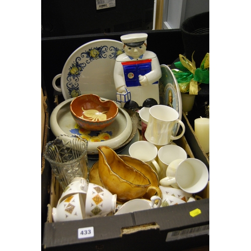 433 - QUANTITY OF TEAWARE, MUGS, BOWLS, ETC