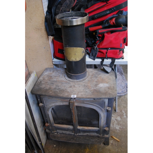 487 - STOVAX CAST IRON WOOD BURNING STOVE