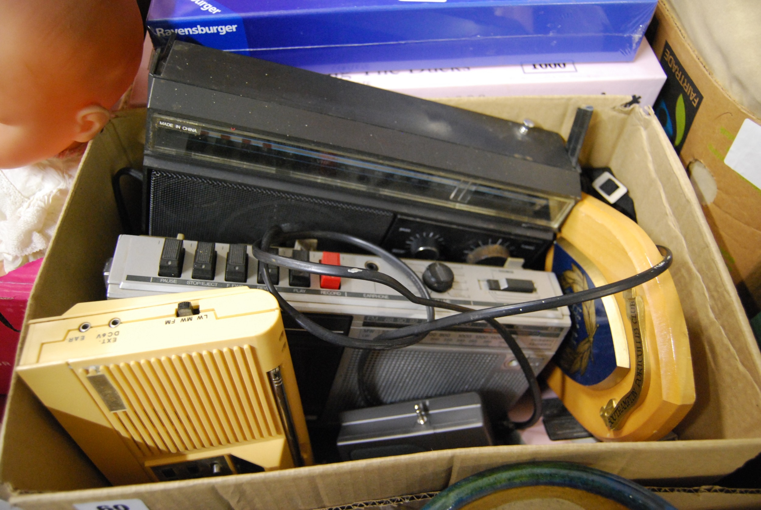 BOX OF RADIOS, ETC