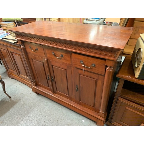 246 - 3 door/3 drawer mahogany side board