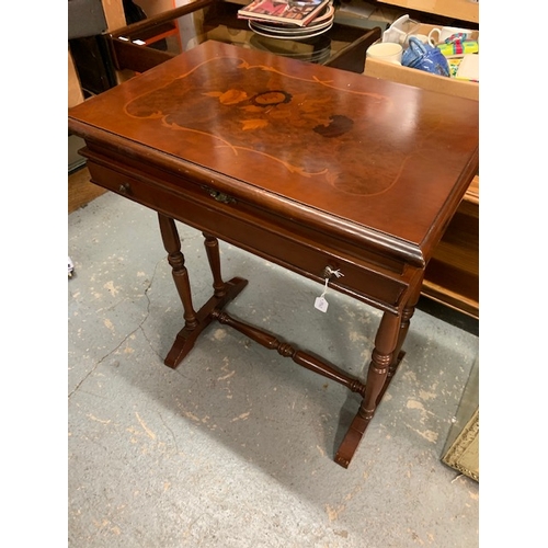 282 - Inlaid side table with drawer