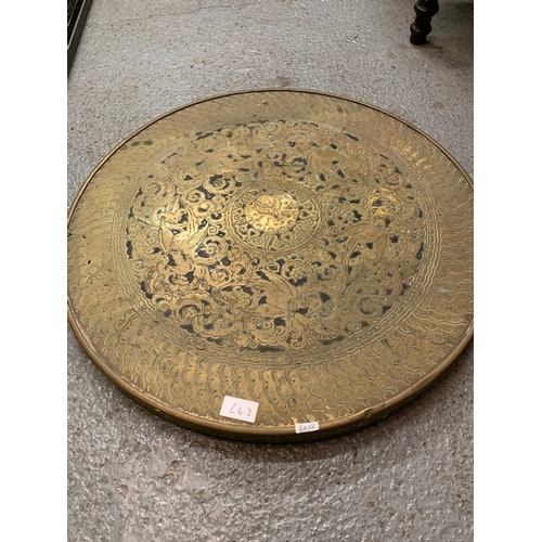 297 - Circular brass table top