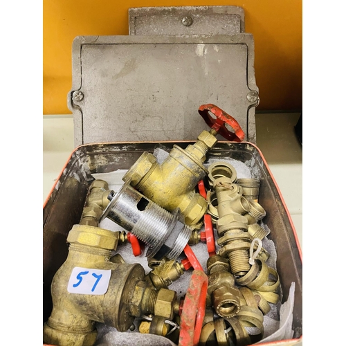 57 - Quantity of brass plumbing fittings