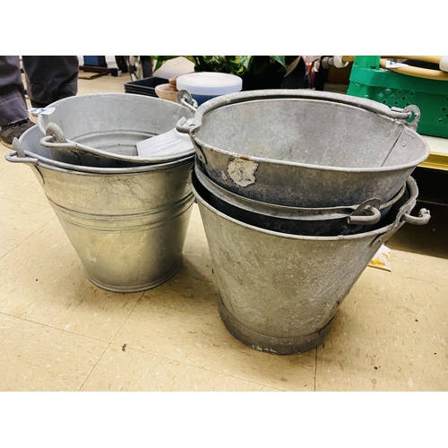 67 - 5 galvanized buckets