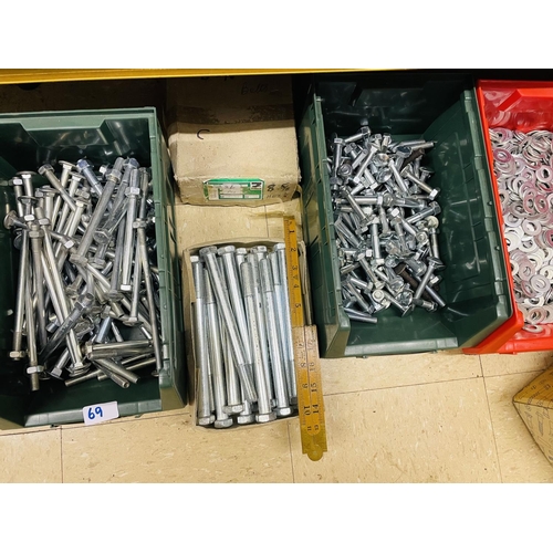 69 - Large quantity of screws, bolts, washers, nuts etc.