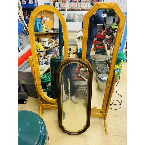 71 - 2 pine chavel dressing mirrors