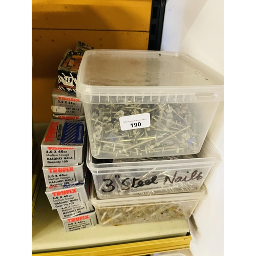 190 - Large Quantity of masonry nails