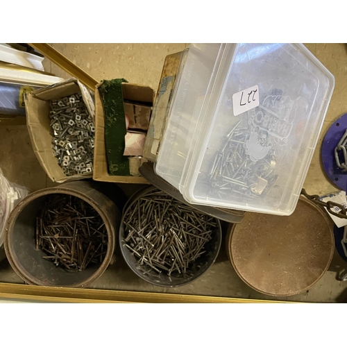 227 - Miscellaneous quantity of nails screws etc