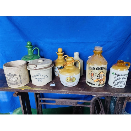 2 - Box lot of earthenware jars