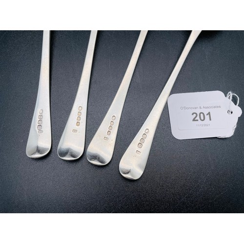 201 - Set of 4 Georgian silver serving spoons by Thomas Wilkes Barker, London 1813 and 1812. circa 210gm