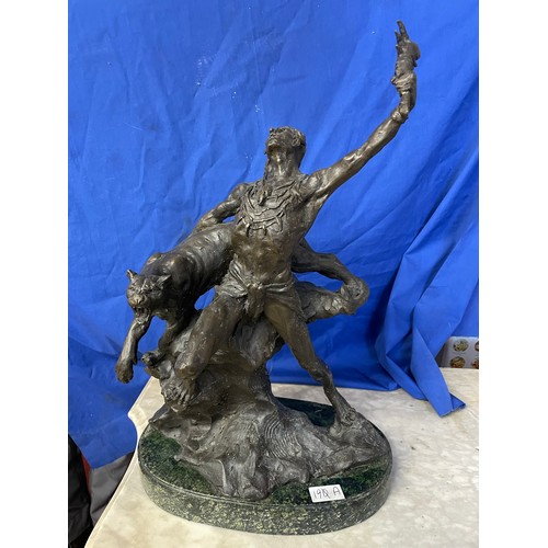 190a - magnificent early Victorian bronze figure on a marble base, 29''h