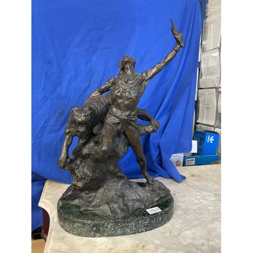 190a - magnificent early Victorian bronze figure on a marble base, 29''h