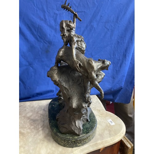 190a - magnificent early Victorian bronze figure on a marble base, 29''h