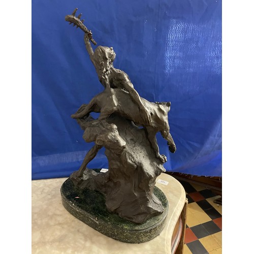 190a - magnificent early Victorian bronze figure on a marble base, 29''h