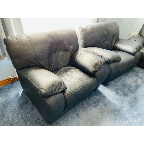 406 - Superb quality 3 piece suite in Italian Leather, 2m L x 3ft d and Armchair is 3 ft w.

(Collection f... 