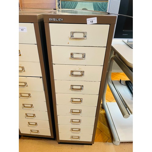 18 - Bisley 9 drawer filing cabinet