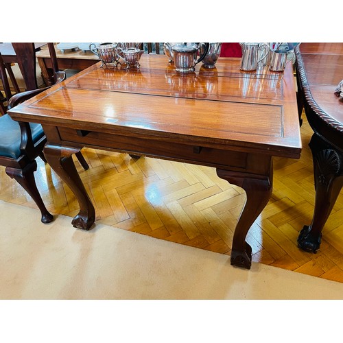 112 - Quality mahogany extendable dining table with heavy legs with ball and claw feet, 5' x42''w x29''h (... 