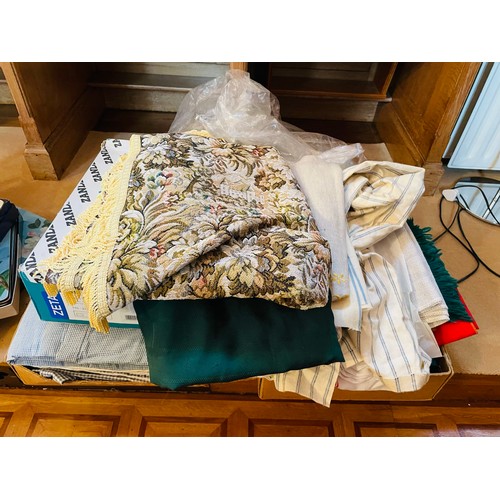 68 - Mixed lot of cloths, materials etc