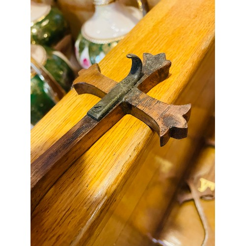 87 - A rare collection of oak crucifixes with roman numerals for stations of the cross