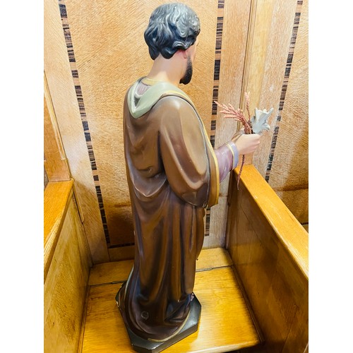 91 - Large hand painted statue of Saint Joseph, 34''h