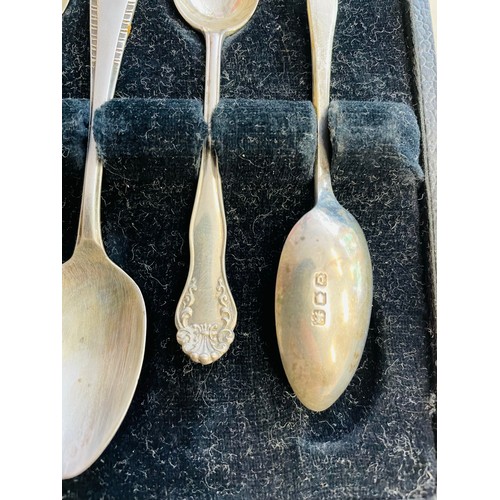 161 - 6 Teaspoons, hallmarked silver  in case, 65gms