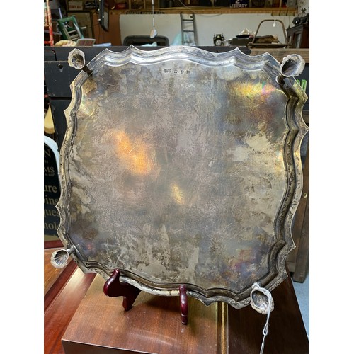 194 - Magnificent William Egan Hallmarked Irish silver tray, 1962, circa 1.4kg, 14'' square.
Cork Silversm... 