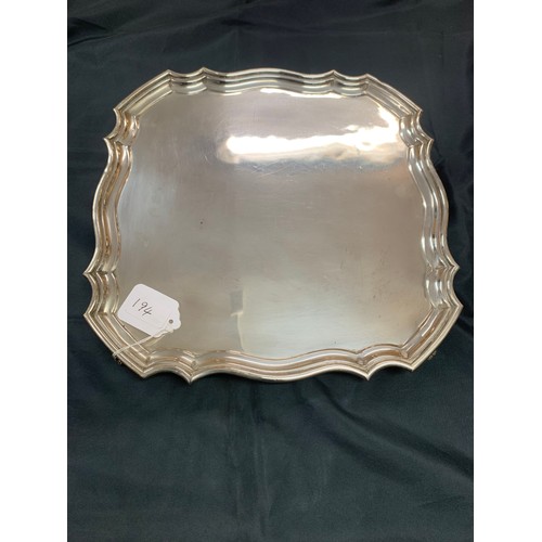194 - Magnificent William Egan Hallmarked Irish silver tray, 1962, circa 1.4kg, 14'' square.
Cork Silversm... 