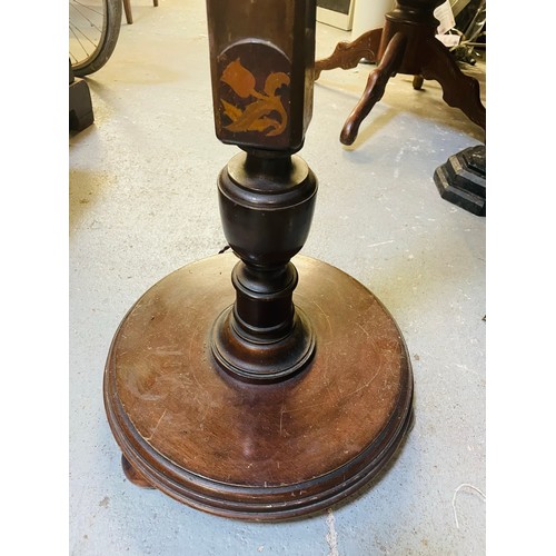 167 - Antique standard inlaid lamp, 63''h