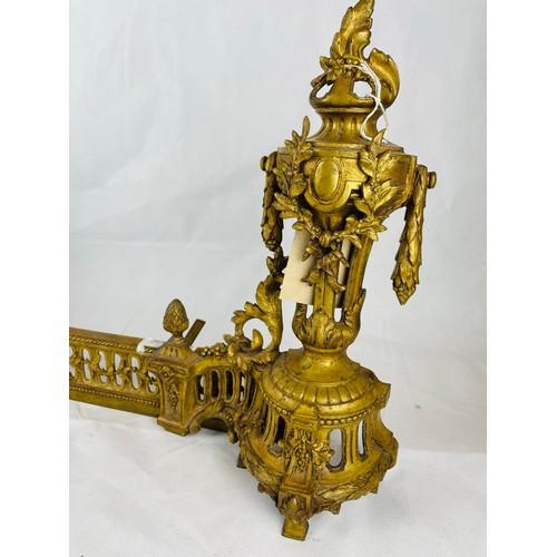 146 - A French gilded brass fender Circa 1870, 40'' long (can be made smaller or bigger)