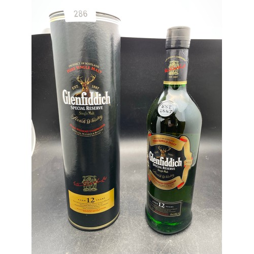 286 - Glenfiddich 12 year special reserve single malt whisky 1L