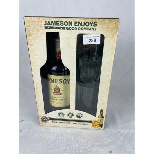 288 - 700ml Jameson triple distilled and 2 glass set