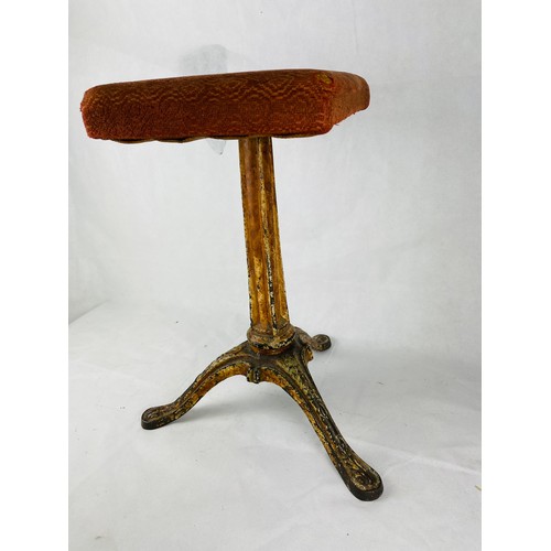 167 - Stool with cast iron pod, 20''h