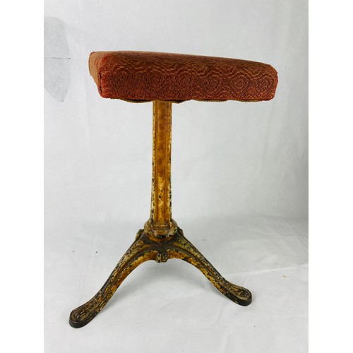 167 - Stool with cast iron pod, 20''h