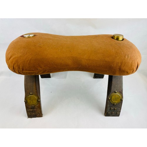 9 - Saddle stool with brass decoration