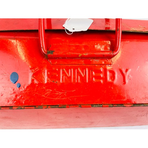 12 - Vintage tool box embossed with the name KENNEDY