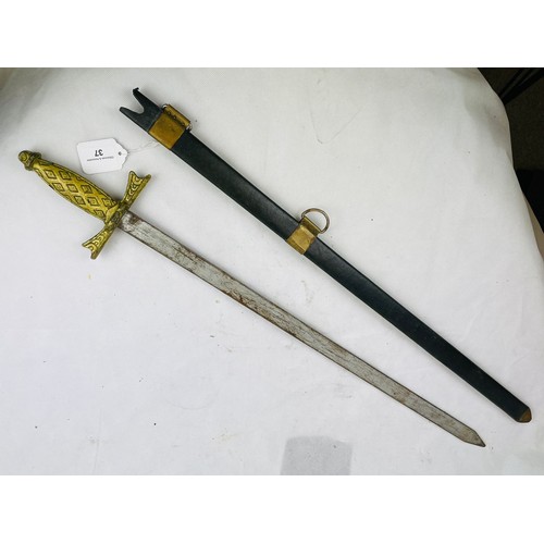 37 - Steel sword in scabbard